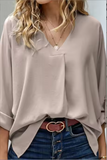 Chiffon V-Neck Tunic Blouse