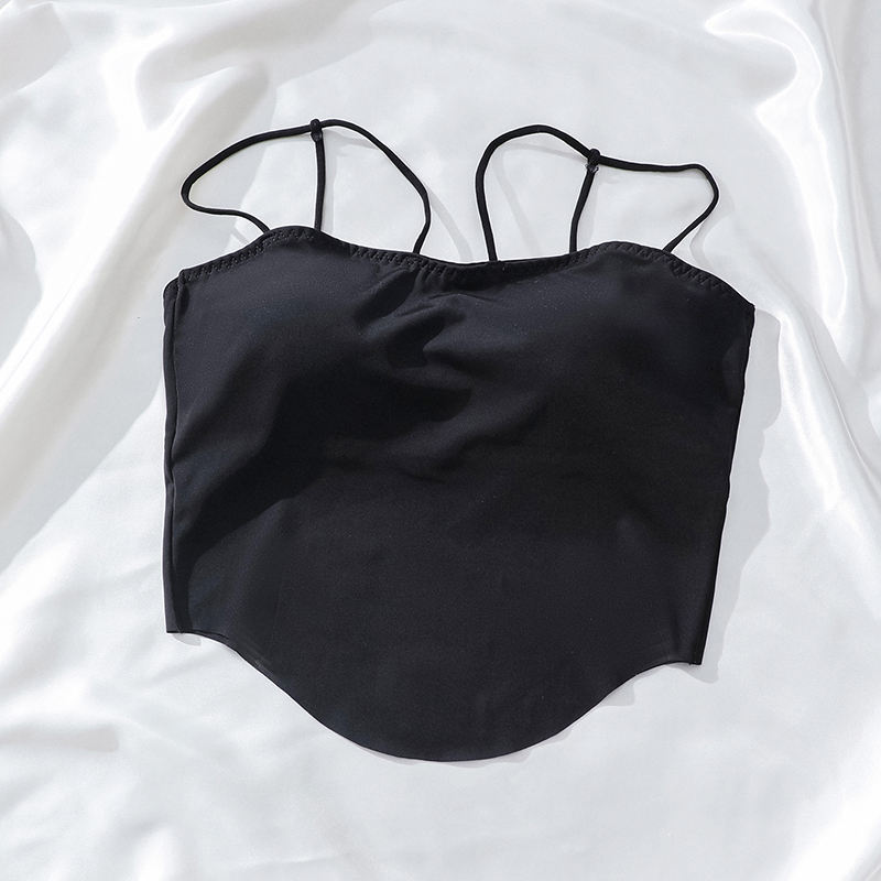 Corset-Hem Strappy Cami Crop Top