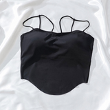 Corset-Hem Strappy Cami Crop Top