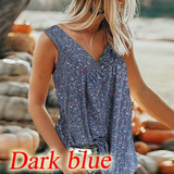 Pleated V-Neck Summer Blouse