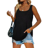 Essential Black Relaxed Fit Tank Top - Summer Casual Beach Wear