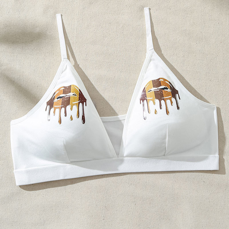 Melting Lips Graphic V-Neck Bralette