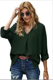 Chiffon V-Neck Tunic Blouse