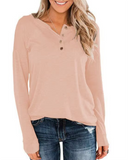 Long Sleeve Button-Placket Top