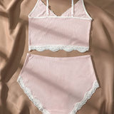 Ribbed Knit Luxury Lingerie Set
