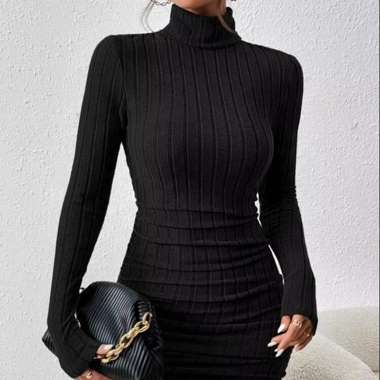 Classic Solid V-Neck Tie-Waist Midi Dress