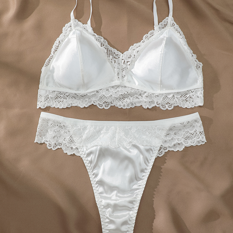 Romantic Satin & Lace Bralette Set