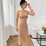Sleeveless Asymmetrical Neckline Dress