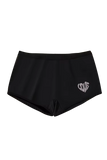 Athleisure Style Solid Color Boyshorts with 'Love' Graphic