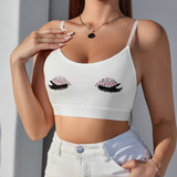Winking Lashes Graphic Bralette