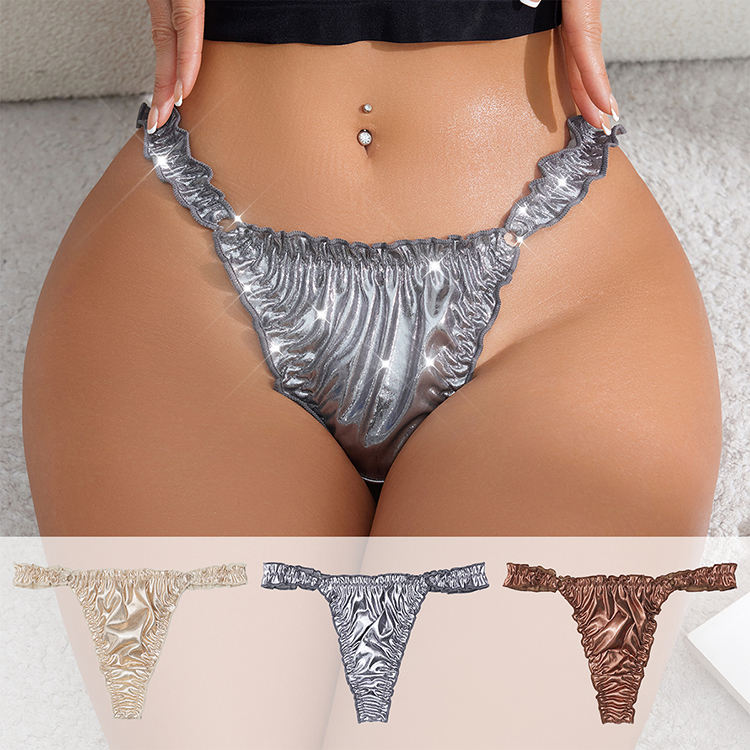 Sexy High-Cut Metallic Underwear