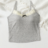 Dainty Lace Trim Ribbed Cami