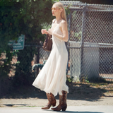 Bohemian Lace-Trimmed Slip Maxi Dress