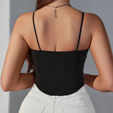 Corset-Hem Strappy Cami Crop Top