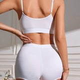 Seamless White High-Rise Sports Underwear Set | Quick Dry Eco-Friendly Boy Shorts