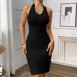 Sleek Halter Neck Bodycon Mini Dress