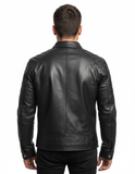 High Shine Double Zipper Lambskin Leather Jacket