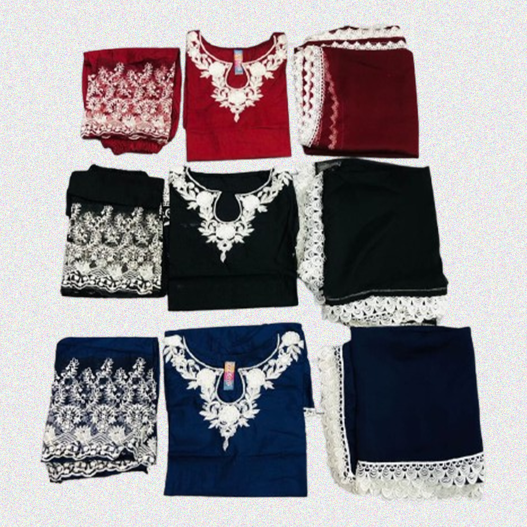 Neck Embroidered Suit