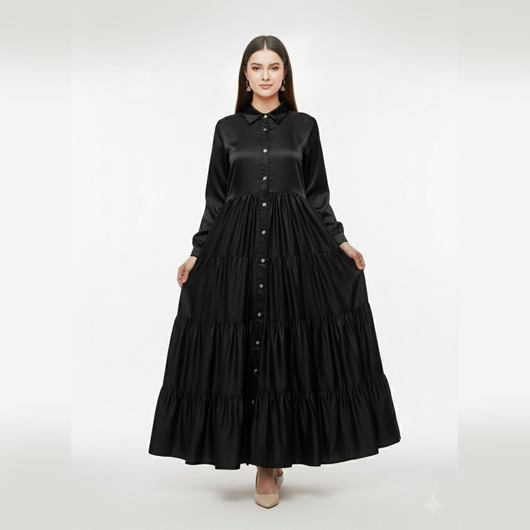 Black Tiered Maxi
