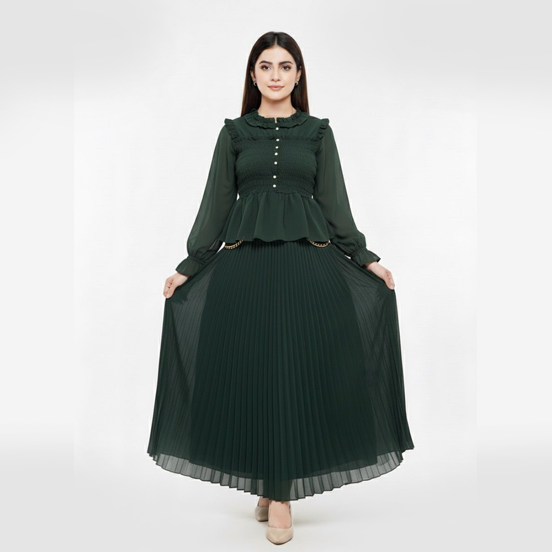 The Emerald Ruffle Maxi Dress