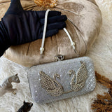 Handcrafted Swan Lake Gem Clutch