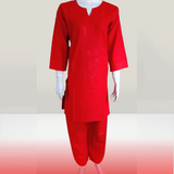 Solid Deep Red Kurta Set