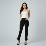 Built-in padded bra For women - Solid Ruched Scallop Trim Halter Cami Top