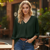 Chiffon V-Neck Tunic Blouse & Top For Women