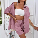 Minimalist Summer Linen-Look Two-Piece Set