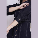 2pc Denim Cotton Style With Belt