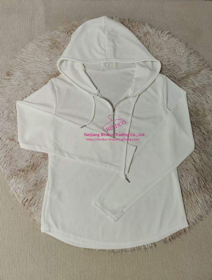 Hooded Long Sleeve Base Shirt Zipper Long-sleeved Top Casual Shirt