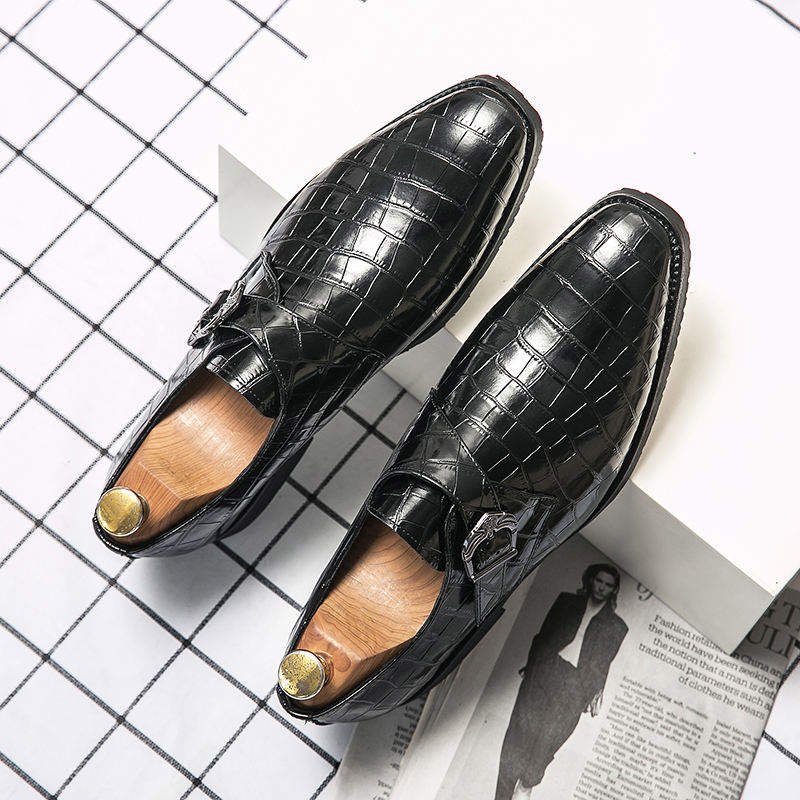Buckle Strap Loafers Comfortable Fashion Men Casual Formal Shoes Slip on Dress Formal Shoes