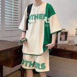 2026 New Men's Short Sleeve T-Shirt & Sports Shorts 2 Piece Set Fashion Trend Printed Tracksuit