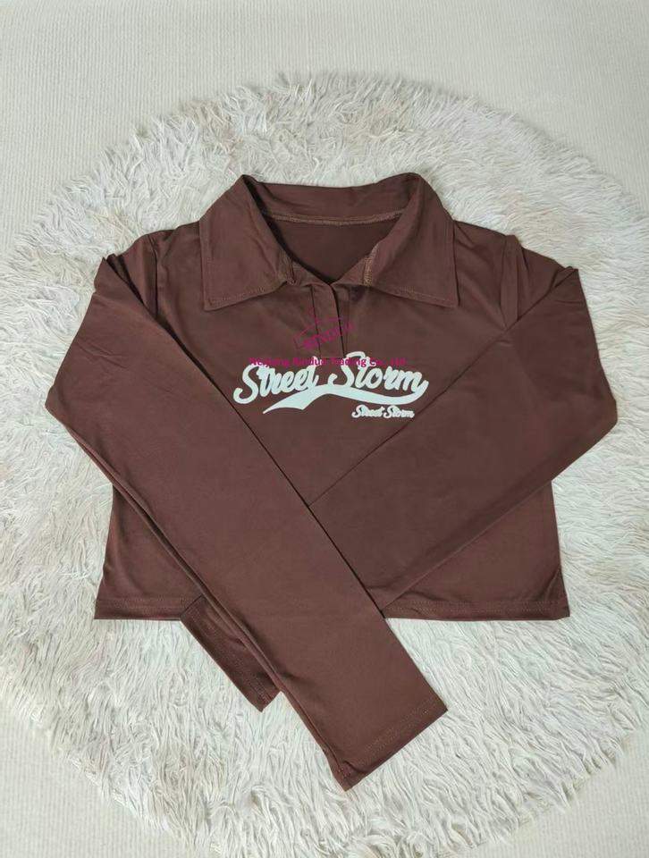 Polo Collar Long Sleeve Base Shirt Irregularity Long-sleeved Top Slim-fit Long Sleeve T-shirt