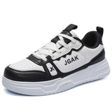 Synthetic Leather Sneakers with Thick Midsole & Ventilated Toe Design for All-Day Comfort Running Walking