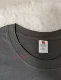 Men's 230g Cotton Oversized Washed Gray T-Shirt with Letter Print, Casual Streetwear Tee