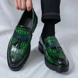 Latest Design Handsome Good Looking Green Tassel Loafers Classic Durable Fashion Wedding Men Dress Shoes