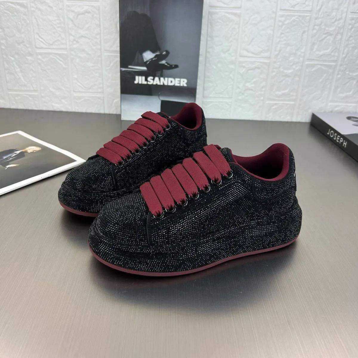 Sparkling Rhinestone Sneakers with Platform Sole Trendy Sporty Elegance Footwear for Women Evening Wear
