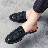 Classic Design Hot Selling Fashion Comfortable Bowknot Backless Loafers Formal Casual Half Shoes for Men