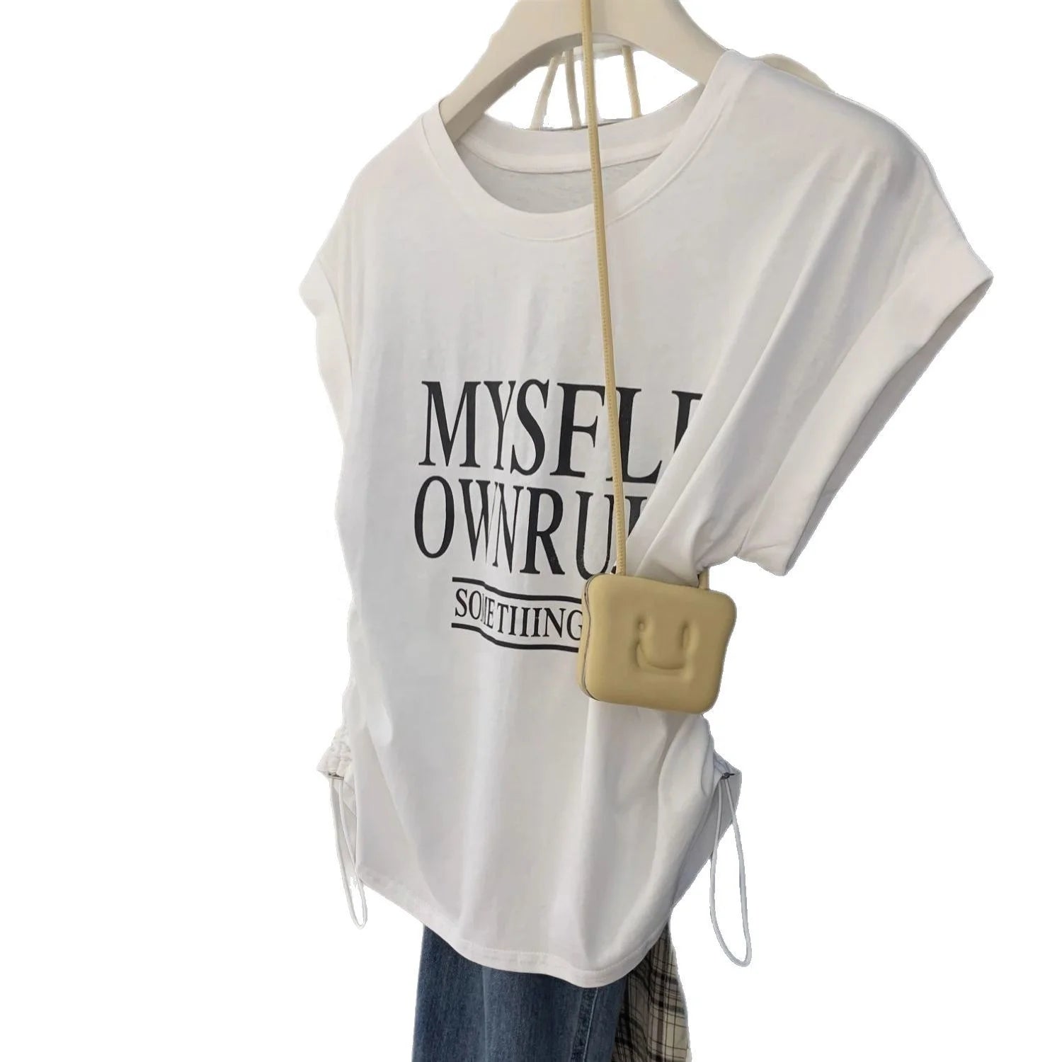 American Vintage Short - sleeved T-shirt Women's Summer Casual Graphic Tee Versatile T-shirt - Zeprah