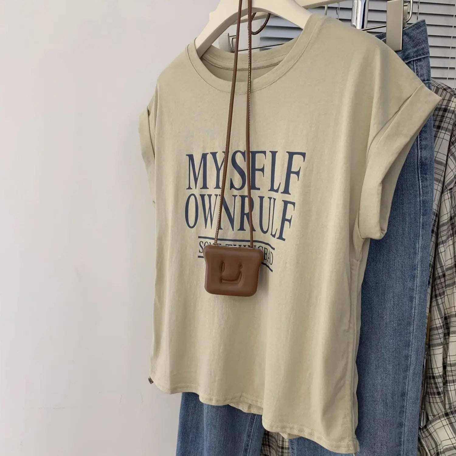 American Vintage Short - sleeved T-shirt Women's Summer Casual Graphic Tee Versatile T-shirt - Zeprah