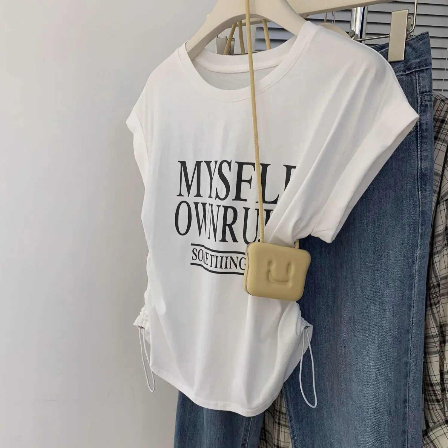 American Vintage Short - sleeved T-shirt Women's Summer Casual Graphic Tee Versatile T-shirt - Zeprah