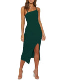 Asymmetrical Sleeveless Knee - Length Bodycon Dress - Zeprah