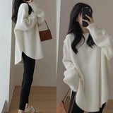Autumn and Winter Women's Long Korean Style Anti - Pilling Soft Round - Neck Knitwear - Zeprah