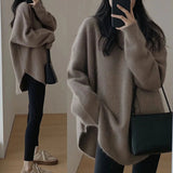 Autumn and Winter Women's Long Korean Style Anti - Pilling Soft Round - Neck Knitwear - Zeprah