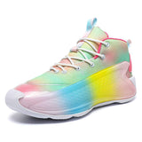 Customize Men Outdoor Sports Sneakers Breathable Blank Knitted Mesh Professional Women Basketball Shoes