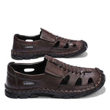 Genuine Leather Fashion Design Casual Slippers Beach Summer Sandals Shoes for Men
