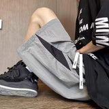 New Arrival American Style Splicing Men Shorts Quick Dry Ice Silk Fabric Outdoor Training Jogging Casual Five Point Shorts