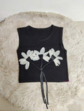 Petal Banderole Top for Women Ice Silk Women's Tanks Camis Best Sale Cropped Top