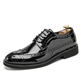 Derby Shoes for Men Formal Business Men Formal Dress Shoes Full Brogues Wing Tips Men Shoes